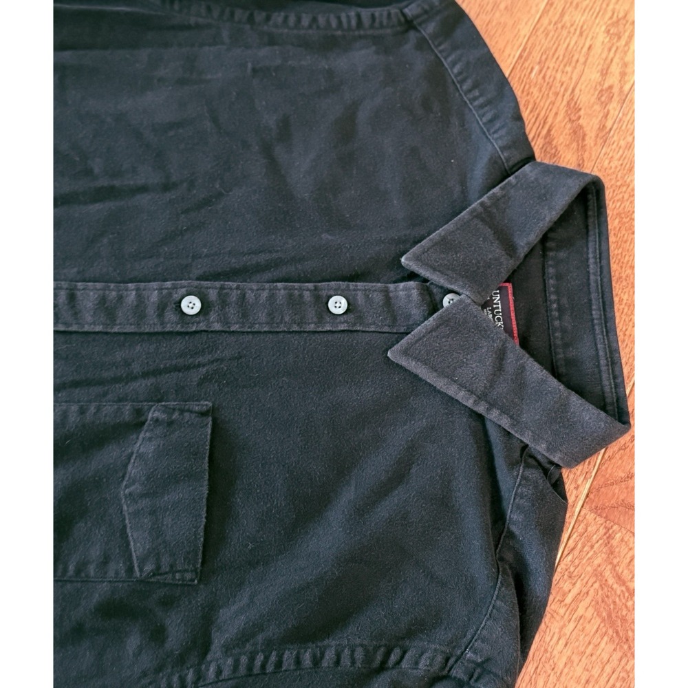 UNTUCKit Flannel Button-Up Shirt Mens Large Black Long Sleeve Cotton Relaxed Fit
